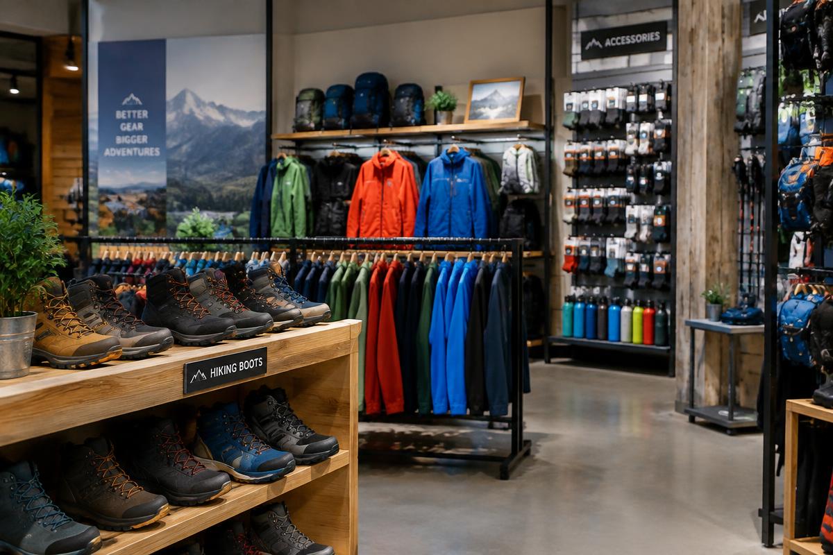 Intérieur d'un magasin de sport de montagne