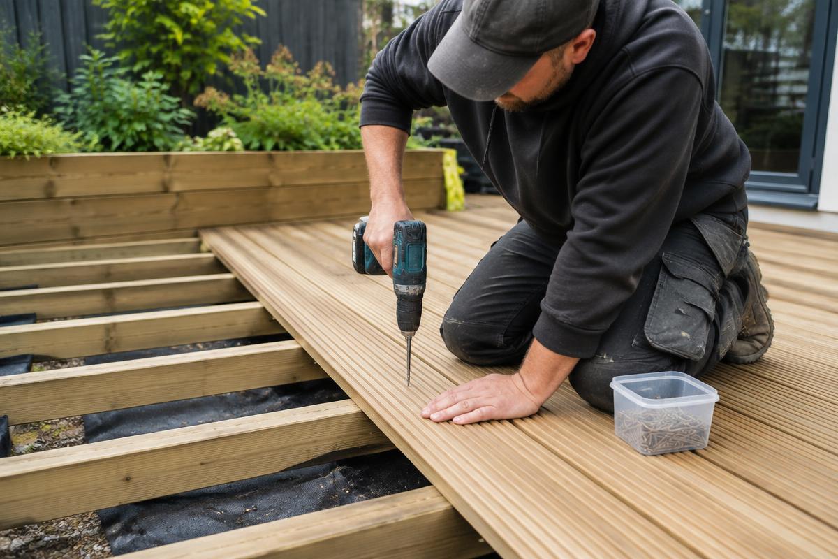 Pose de terrasse en bois