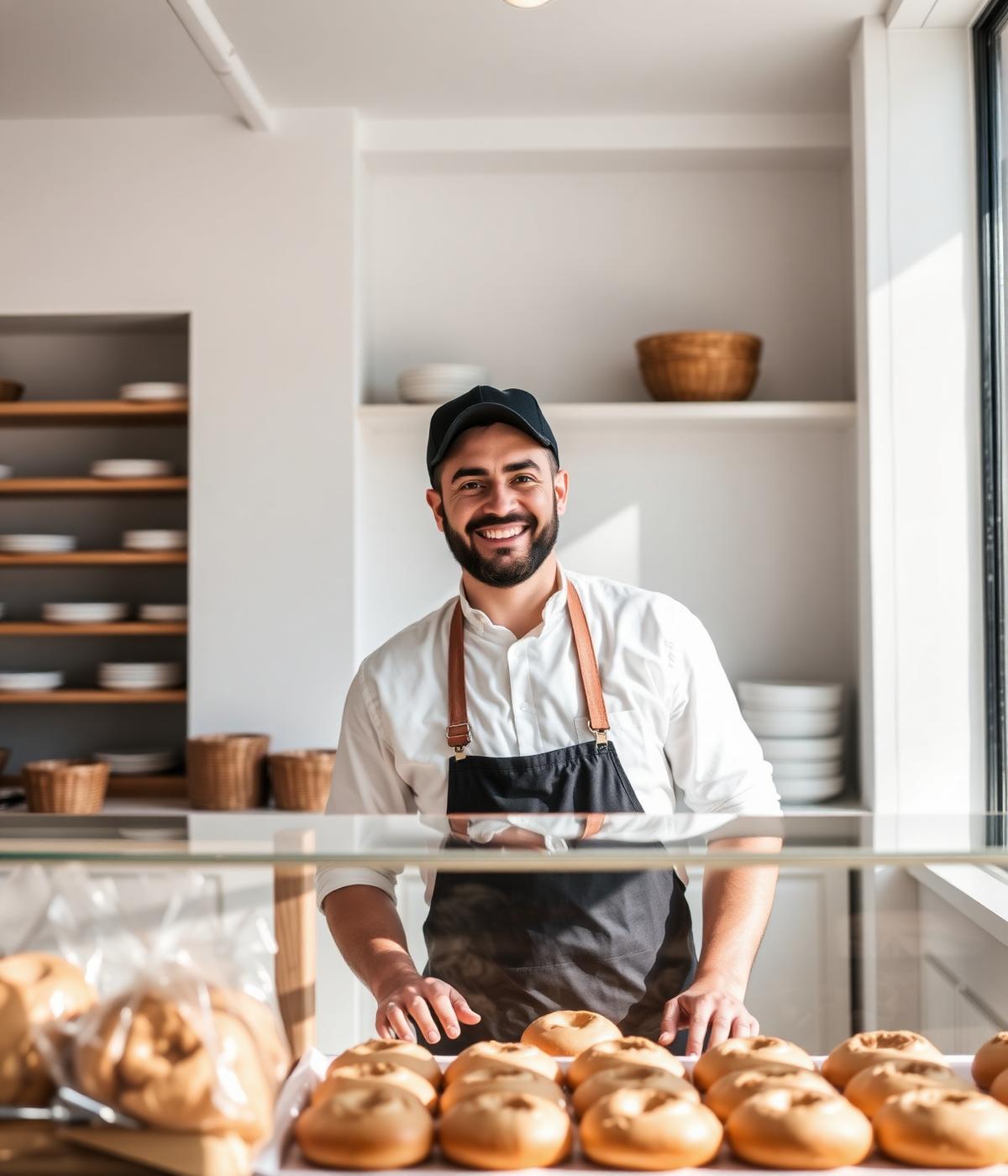 Commerçant artisan dans sa boutique en Franche-Comté
